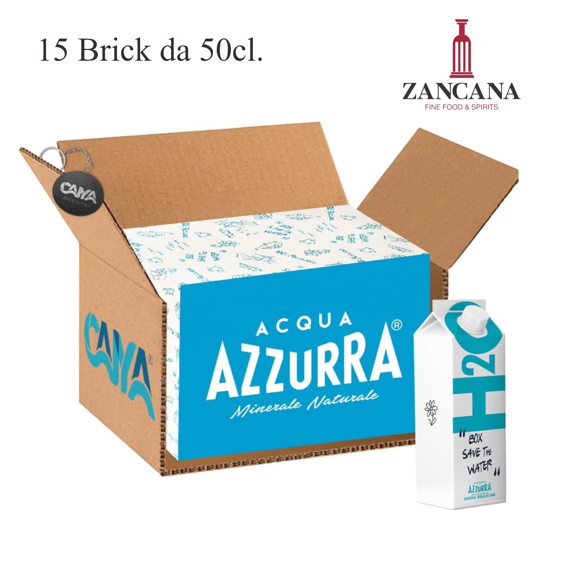 Acqua Azzurra Naturale 0,5L - Acqua in Tetra Pak "Box Save the Water"