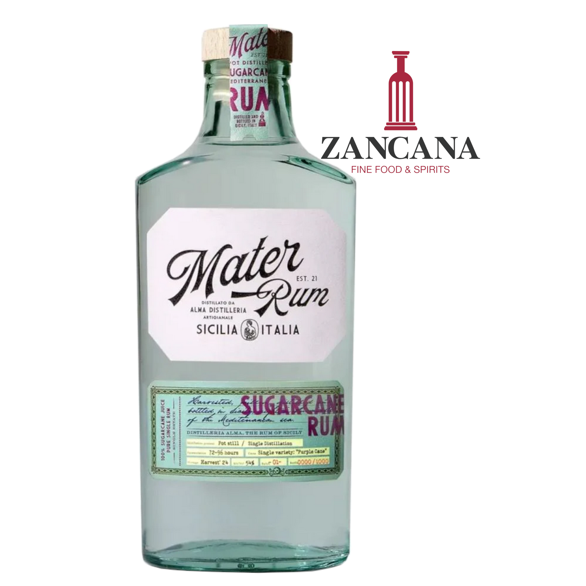 Rum Mater canna viola distilleria Alma Sicilia 70cl.