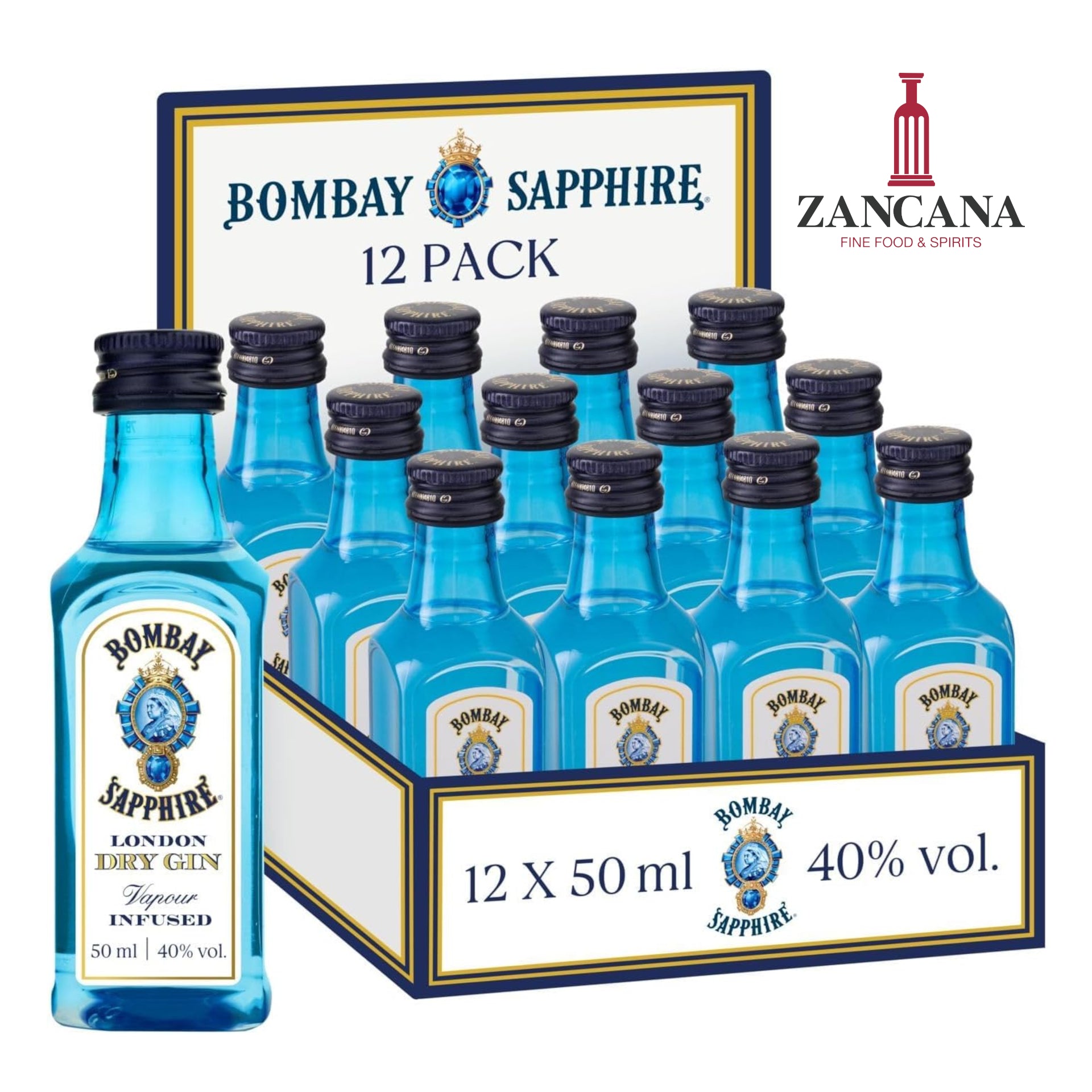 GIN BOMBAY SAPPHIRE BOX 12 x 50ml