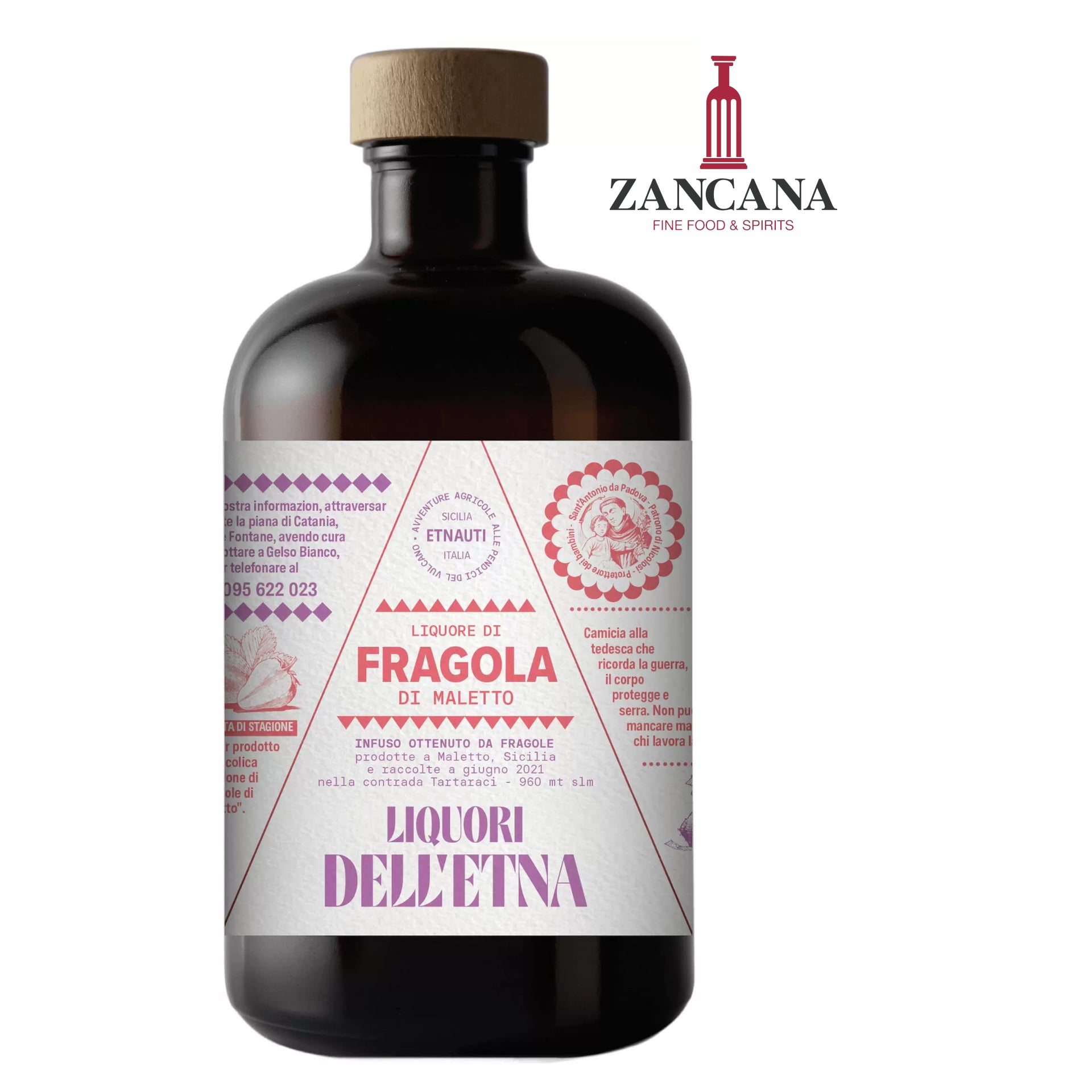 Liquore Artigianale di Fragola di Maletto Sicilia - 50cl.