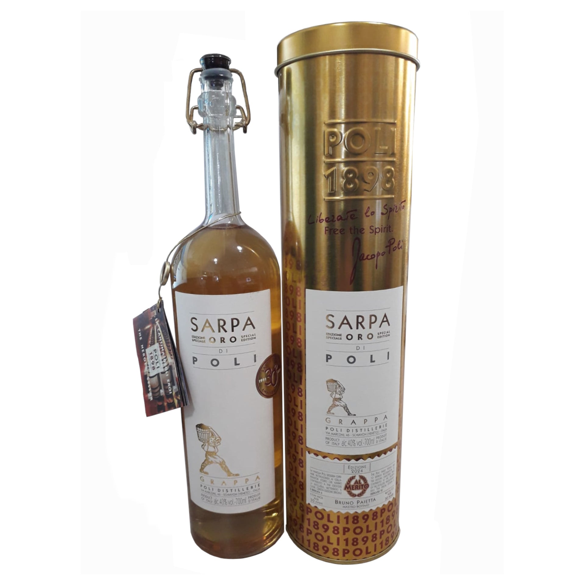 GRAPPA SARPA ORO EDIZIONE SPECIALE 30° Barrique JACOPO POLI