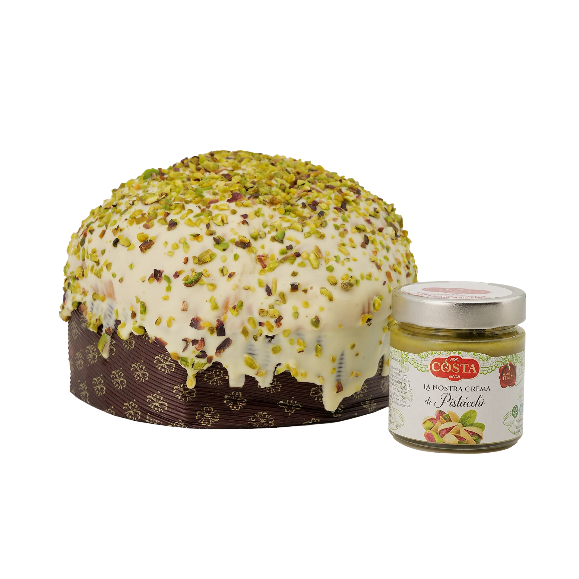 Panettone Costa cioccolato bianco e pistacchio